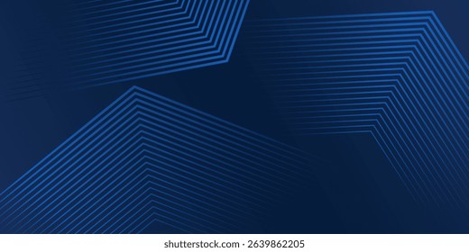 Dark blue background. Modern line stripes curve abstract presentation background. Luxury paper cut background. Abstract decoration, golden pattern, halftone gradients, Vector illustration
