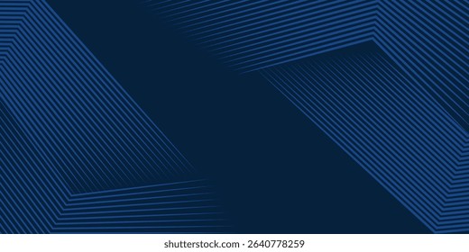 Dark blue background. Modern line stripes curve abstract presentation background. Luxury paper cut background. Abstract decoration, golden pattern, halftone gradients, 3d Vector illustration