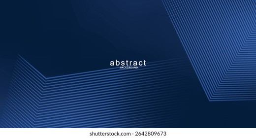 Dark blue background. Modern line stripes curve abstract presentation background. Luxury paper cut background. Abstract decoration, golden pattern, halftone gradients, 3d Vector illustration