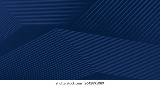 Dark blue background. Modern line stripes curve abstract presentation background. Luxury paper cut background. Abstract decoration, golden pattern, halftone gradients, 3d Vector illustration