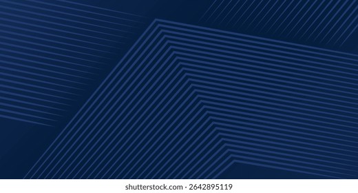 Dark blue background. Modern line stripes curve abstract presentation background. Luxury paper cut background. Abstract decoration, golden pattern, halftone gradients, 3d Vector illustration