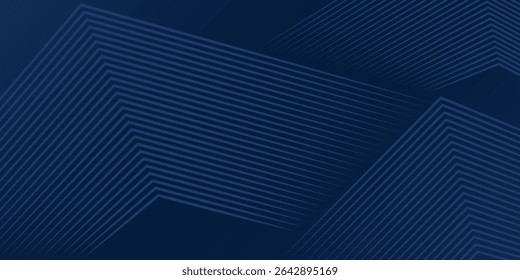 Dark blue background. Modern line stripes curve abstract presentation background. Luxury paper cut background. Abstract decoration, golden pattern, halftone gradients, 3d Vector illustration