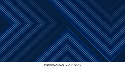 Dark blue background. Modern line stripes curve abstract presentation background.