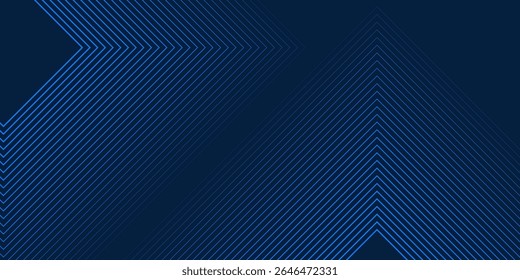Dark blue background. Modern line stripes curve abstract presentation background.