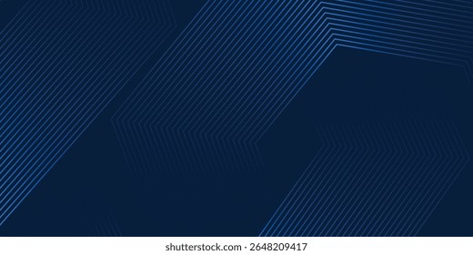 Fundo azul escuro. Plano de fundo de apresentação abstrata de faixas de linha modernas. Fundo de corte de papel de luxo.