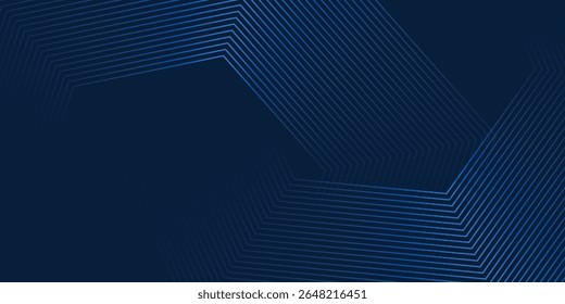 Fundo azul escuro. Plano de fundo de apresentação abstrata de faixas de linha modernas. Fundo de corte de papel de luxo.