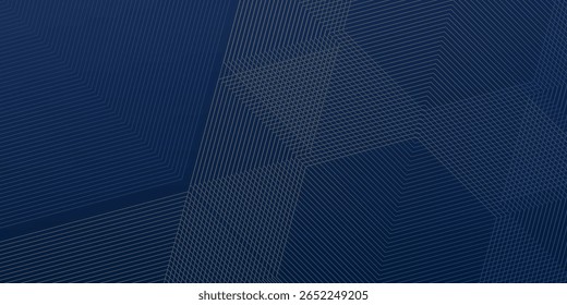 Dark blue background. Modern line stripes curve abstract presentation background. Luxury paper cut background. Abstract decoration, golden pattern, halftone gradients, 3d Vector illustration