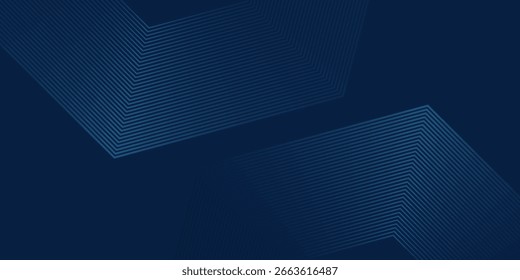 Fondo azul oscuro. Fondo de presentación abstracto de curva de rayas de línea moderna. Fondo de corte de papel de lujo. 