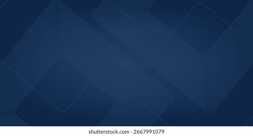 Fondo azul oscuro. Fondo de presentación abstracto de curva de rayas de línea moderna. Fondo de corte de papel de lujo. Decoración Abstractas, patrón de oro,