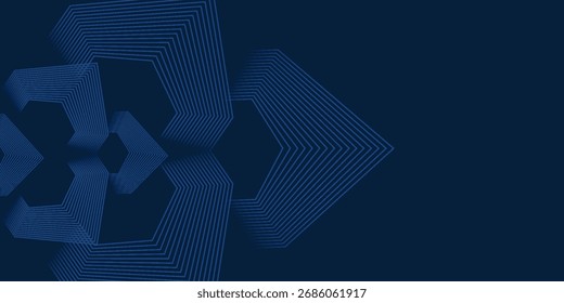 Dark blue background. Modern line stripes curve abstract presentation background. Luxury paper cut background. Abstract decoration, golden pattern, halftone gradients, 3d Vector illustration,eps 10.
