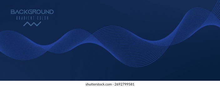 Fundo azul escuro. Plano de fundo de apresentação abstrata de faixas de linha modernas. Fundo de corte de papel de luxo. Decoração abstrata, padrão dourado, design simples