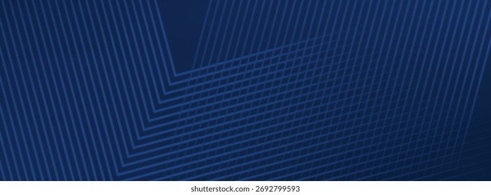 Dunkelblauer Hintergrund. Moderne Streifen Kurve abstrakte Präsentation Hintergrund. Luxuriöser Papierschnitt-Hintergrund. Abstrakte Dekoration, goldenes Muster. Vektorgrafik