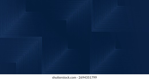 Dunkelblauer Hintergrund. Moderne Streifen Kurve abstrakte Präsentation Hintergrund. Luxuriöser Papierschnitt-Hintergrund. Abstrakte Dekoration, goldenes Muster, Halbtongradienten, 3D-Vektorgrafik