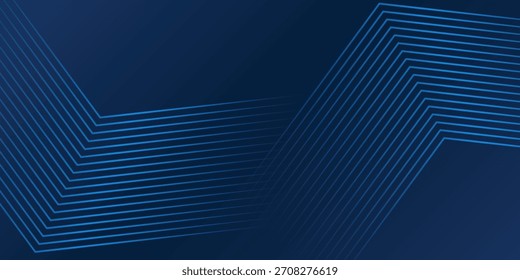 Fondo azul oscuro. Fondo de presentación abstracto de curva de rayas de línea moderna. Fondo de corte de papel de lujo. Decoración Abstractas 3D Ilustración vectorial
