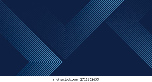 Fundo azul escuro. Plano de fundo de apresentação abstrata de faixas de linha modernas. Fundo de corte de papel de luxo.	
