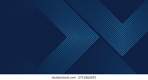 Dark blue background. Modern line stripes curve abstract presentation background. Luxury paper cut background.	
