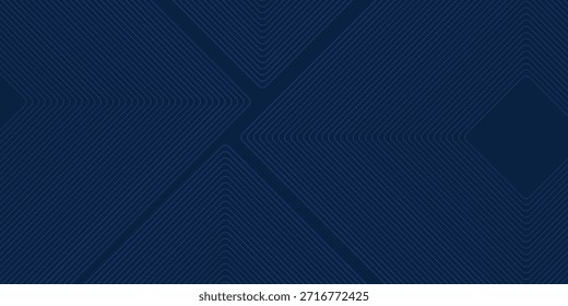 Fondo azul oscuro. Fondo de presentación abstracto de curva de rayas de línea moderna. Fondo de corte de papel de lujo. Decoración Abstractas, patrón de oro, Gradientes de semitono, Ilustración vectorial 3D