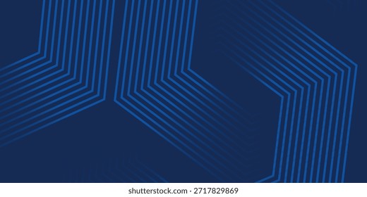 Fondo azul oscuro. Fondo de presentación abstracto de curva de rayas de línea moderna. Fondo de corte de papel de lujo. Decoración Abstractas, patrón de oro, Gradientes de semitono, Ilustración vectorial 3D