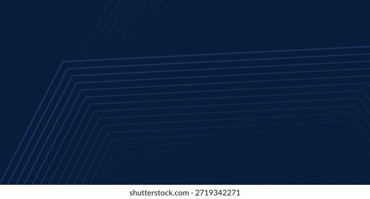 Fondo azul oscuro. Fondo de presentación abstracto de curva de rayas de línea moderna. Fondo de corte de papel de lujo. Decoración Abstractas, patrón de oro, Gradientes de semitono, Ilustración vectorial 3D