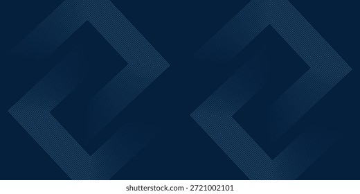Fondo azul oscuro. Fondo de presentación abstracto de curva de rayas de línea moderna. Fondo de corte de papel de lujo. Decoración Abstractas, patrón de oro, Gradientes de semitono, Ilustración vectorial 3D