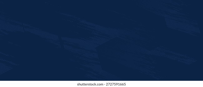 Fundo azul escuro. Plano de fundo de apresentação abstrata de faixas de linha modernas. Fundo de corte de papel de luxo. Decoração abstrata, padrão dourado, gradientes de meio-tom, ilustração de vetor 3d