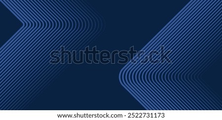 Dark blue background. Modern line stripes curve abstract presentation background. Luxury paper cut background. Abstract decoration, golden pattern,