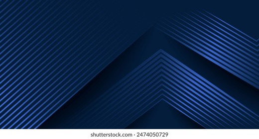 Dark blue background. Modern lines curves abstract presentation background. Luxury paper cut background