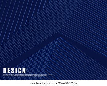 Dark blue background. Modern lines abstract presentation background. Luxury paper cut background. Abstract decoration, gold pattern, halftone gradient, 3d vector illustration.