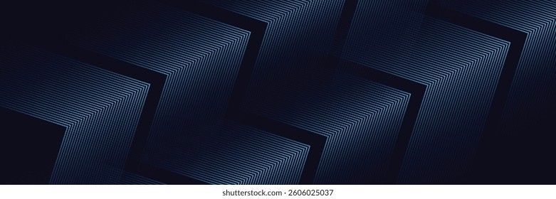 Dark blue background. Modern lines curves abstract presentation background. Luxury paper cut background