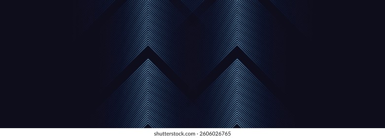 Dark blue background. Modern lines curves abstract presentation background. Luxury paper cut background