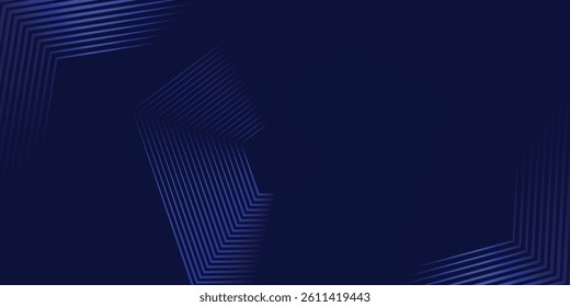 Dark blue background. Modern lines curves abstract presentation background. Luxury paper cut background