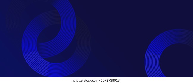 Dark blue background. Modern shiny curve lines pattern. Futuristic concept. Suit for banner, poster, presentation, website