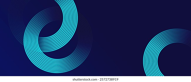 Dark blue background. Modern shiny curve lines pattern. Futuristic concept. Suit for banner, poster, presentation, website