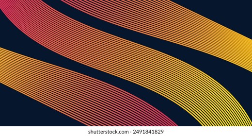 Dark blue background modern wave curve abstract background. Luxury paper cut background. Vector illustration