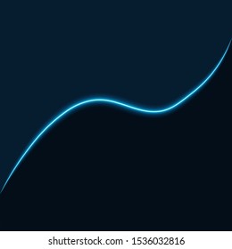 Dark blue background with neon line, vector illustration.