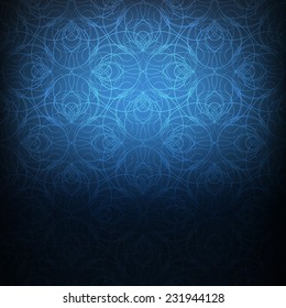 Dark blue background with nice decorative pattern and shadowed/highlighted places for your text.