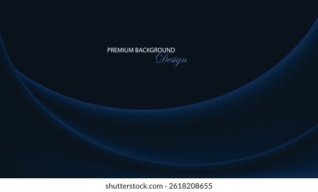 Dark Blue background. Blue Premium and Luxury blue background with color gradation and shiny line. Abstract folded blue. Suit for Banner, backdrop, invitation card, brochure, presentation, etc