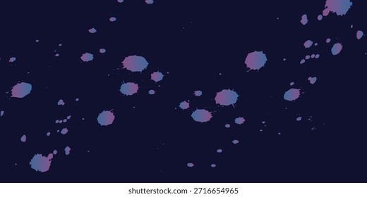 A dark blue background with scattered, soft-focus dots in shades of purple and blue, resembling a starry night or abstract paint splatters.