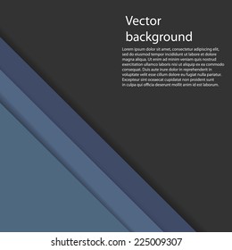 Dark blue background with shadows. Triangle overlap.Template design.