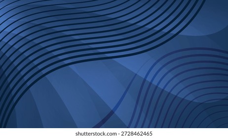 Dunkelblauer Hintergrund mit glatten Linien. Tolle Illustrationsvorlage zum Entwerfen von Blogs, Social-Media-Konten, Corporate Design, Werbung und anderen Projekten. Vektor.