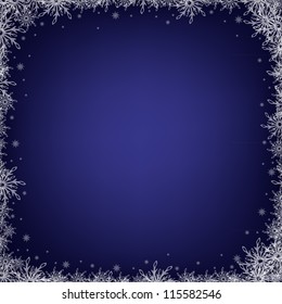Dark Blue Background With Snowflakes, Vector Illustration