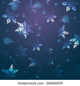  dark blue background with snowflakes, vector