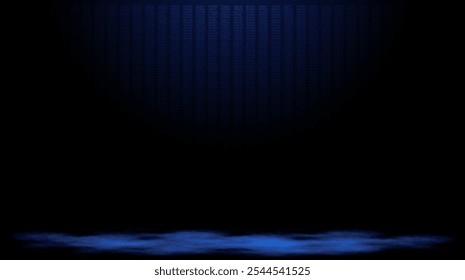 Fondo azul oscuro con suaves ondas iluminadas, creando una atmósfera tranquila adecuada para varios proyectos artísticos y de diseño.