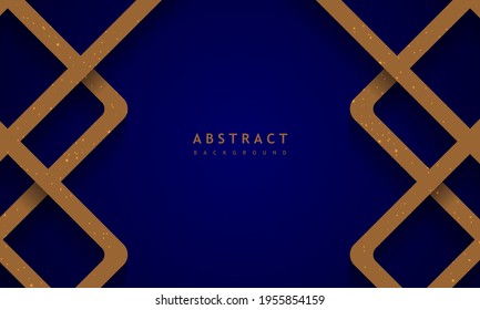 Dark blue background with solid texture. blue gold banner concept.