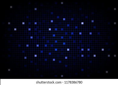 dark blue background square glow grid pixels