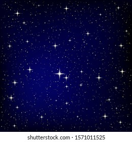 Dark blue background with stars in space.