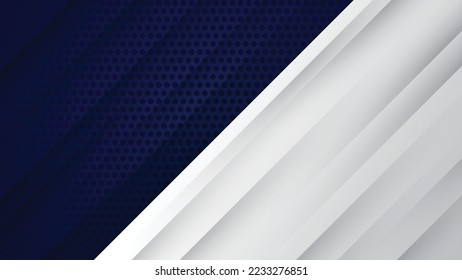 Dark blue background with stripes. banner white and grey background. Abstract background modern futuristic graphic.