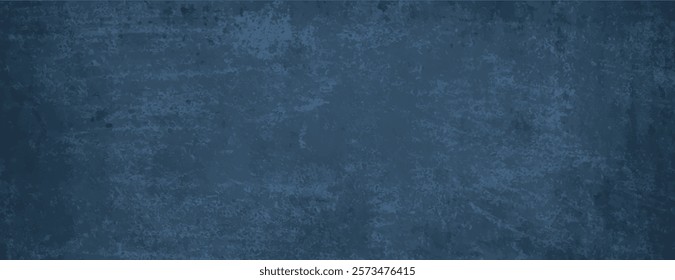 Dark blue background with a textured, grunge style. The background features a deep blue color with a rough, distressed appearance. Rough concrete texture background. Blue background vector.