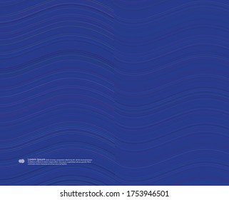 Dark blue background with thin curved lines. Vector graphics.