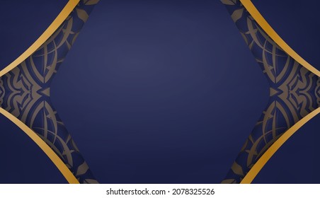 Dark blue background with vintage gold pattern and place under your text